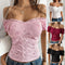 Blusa Encaje Hombros Descubiertos con Recortes Atrevidos