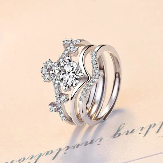 Anillo Corona Floral Diosa - Set 3 en 1 Plata - Image 6