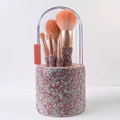 Set de 8 Brochas de Maquillaje Lujo con Diamantes Incrustados - Image 7
