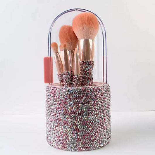 Set de 8 Brochas de Maquillaje Lujo con Diamantes Incrustados - Image 7