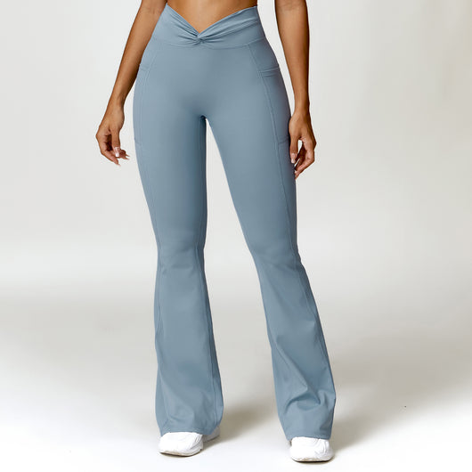 Pantalones Yoga Cintura Alta con Bolsillos - Diseño Europeo y Americano - Image 5