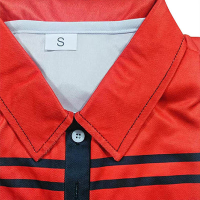Polo Manga Corta Estampado a Rayas Holgado para Hombre - Image 3