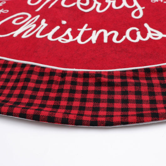 Falda para Árbol de Navidad con Borde Tartán Rojo y Negro - Image 4