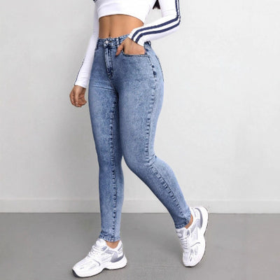Leggings Deportivos Estampado Denim Falso - Image 9