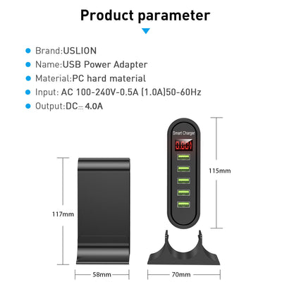 Cargador Inteligente de 5 Puertos USB - Image 7