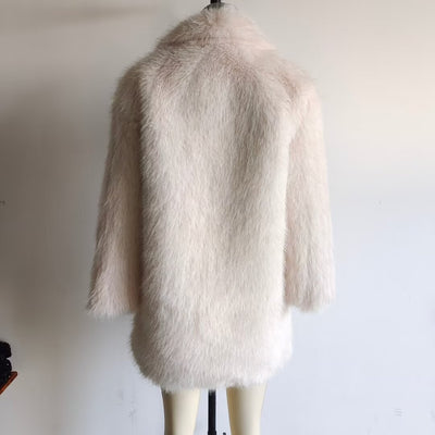 Abrigo de Pelaje Suelto Largo Elegante para Mujer - Image 24