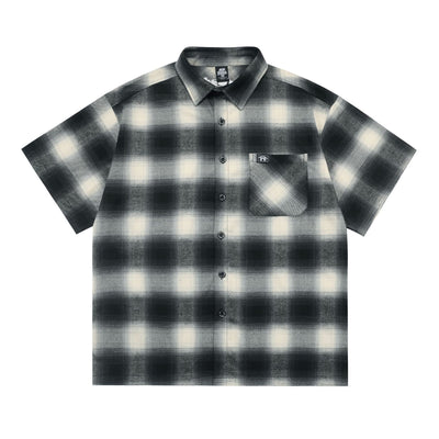 Camisa Cardigan Cuadros Clásico con Bolsillos y Manga Corta - Image 4