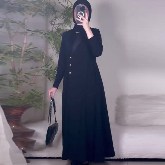Gabardina Larga Clásica de Botón Único para Mujer - Image 7