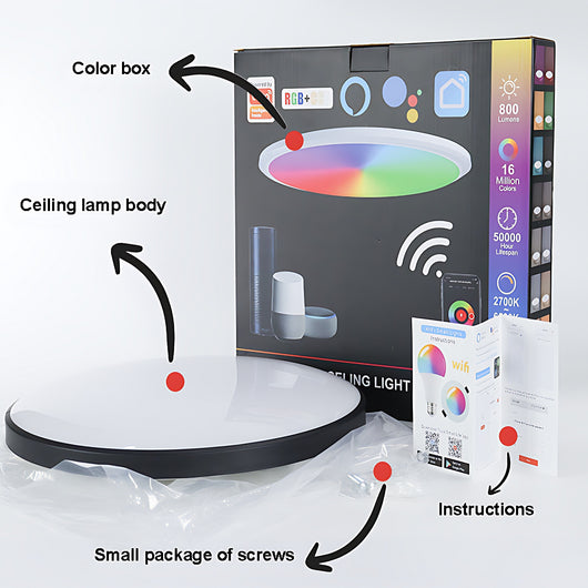 Lámpara de Techo Inteligente RGBCW con WiFi y Control de Intensidad