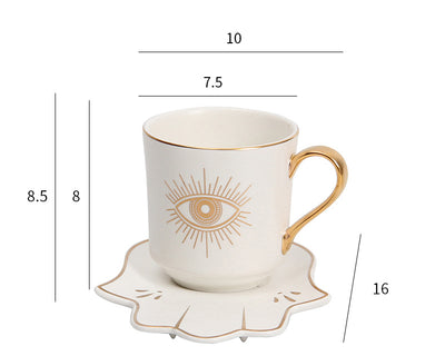 Taza de Café Europea con Plato de Cerámica Estilo Creativo - Image 27