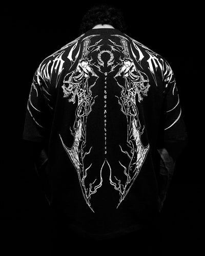 Playera Holgada de Algodón Talla Grande Estilo Oscuro - Image 25