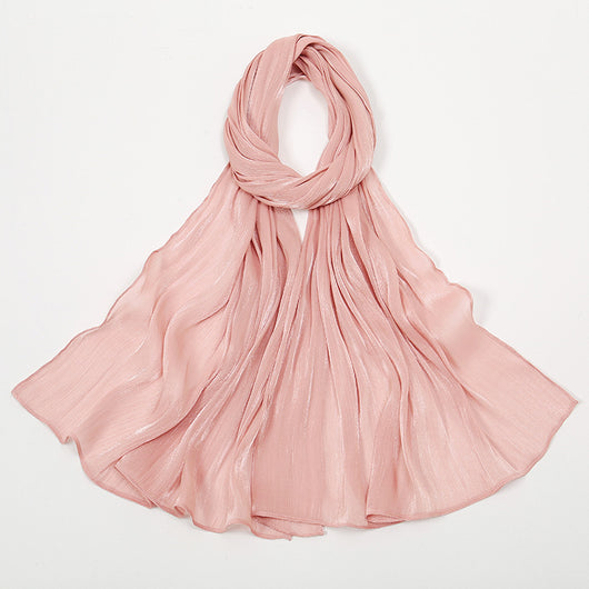 Pañuelo de Seda Chiffon Transpirable Efecto Anti-Arrugas Colores Lisos - Image 24