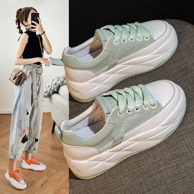 Zapatillas Deportivas Casuales para Mujer con Suela Gruesa y Cordones