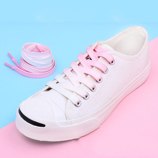 Zapatos de Lona Blancos Casual con Cordones Degradado Colorido