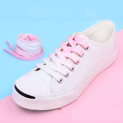 Zapatos de Lona Blancos Casual con Cordones Degradado Colorido