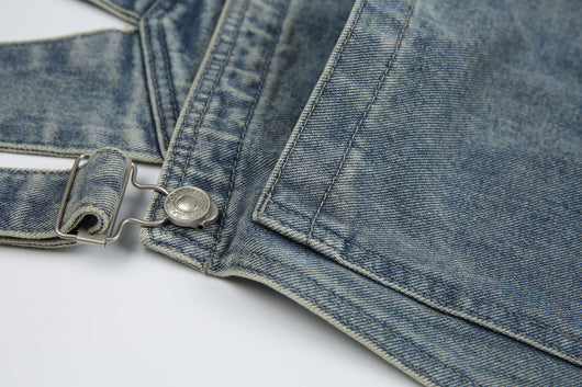 Pantalones Cargo Denim Vintage Lavado Retro Unisex - Image 11