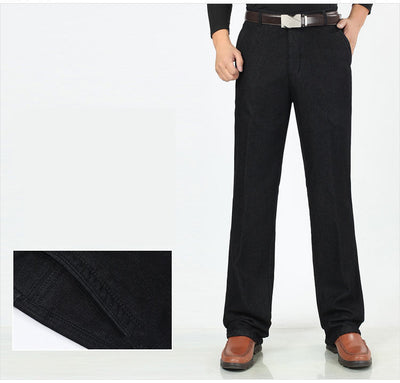 Pantalones Casuales de Cintura Alta con Cashmere y Stretch para Hombre - Image 9