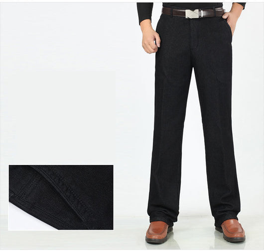 Pantalones Casuales de Cintura Alta con Cashmere y Stretch para Hombre - Image 9