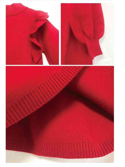 Vestido Princesa Tejido Rojo para Niñas - Image 10