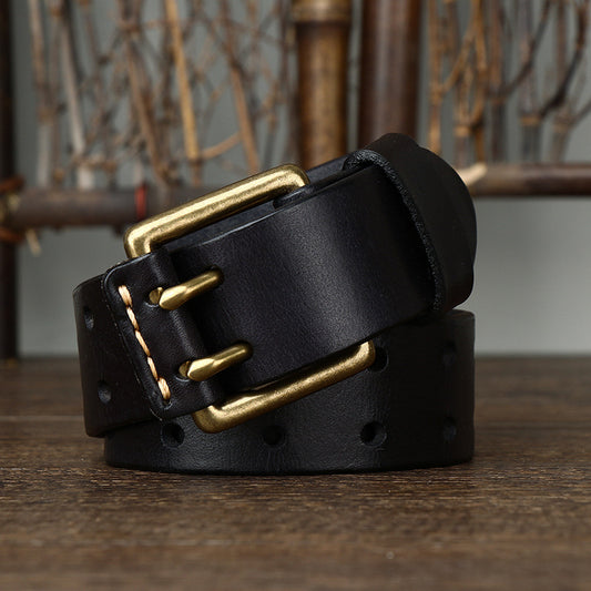 Cinturón de Cuero para Hombre con Hebilla Doble Pasador - Image 2