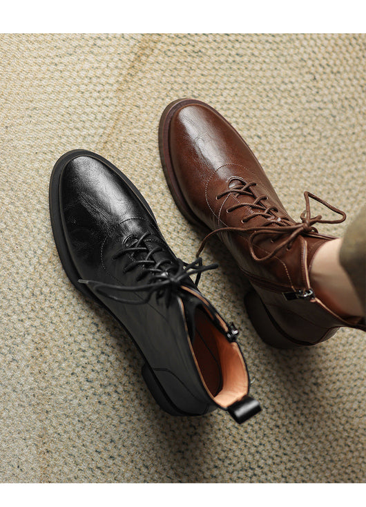 Botas Retro de Cuero Marrón con Cordones - Image 16
