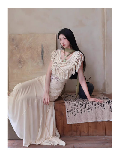 Vestido Bohemio Fishtail con Borlas - Cuello Redondo Ajustado para Verano - Image 19