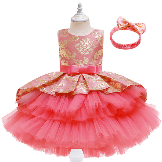 Vestido Infantil Elegante sin Mangas con Tul Esponjoso - Image 13
