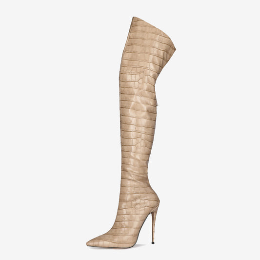 Botas Stiletto Over The Knee con Cierre Trasero - Elegancia y Estilo - Image 2