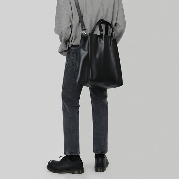 Bolsa Cruzada Hombre Estilo Casual - Capacidad Grande en Cuero PU