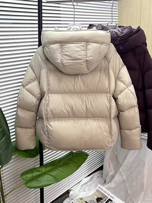 Chaqueta Acolchada Suelta con Capucha - Colores Sólidos Otoño Invierno - Image 14