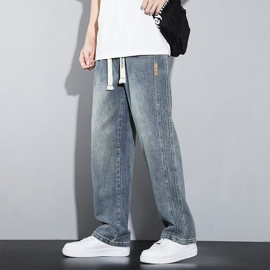 Pantalones Vaqueros Rectos Anchos para Hombre - Comodidad y Estilo Casual