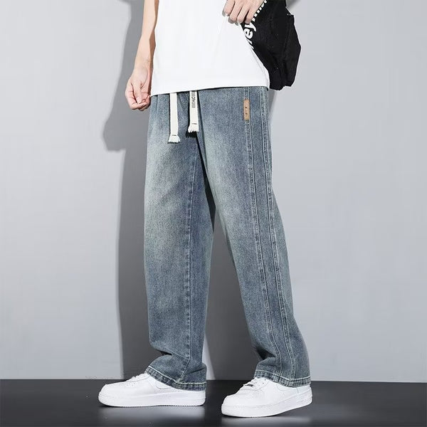 Pantalones Vaqueros Rectos Anchos para Hombre - Comodidad y Estilo Casual
