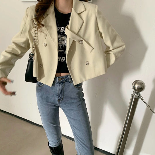 Blazer Casual Versátil para Niñas con Cuello de Solapa - Image 3