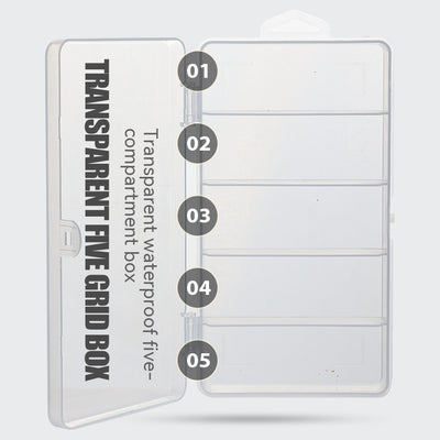 Caja Organizadora de Pesca con 5 Compartimentos Transparentes - Image 2