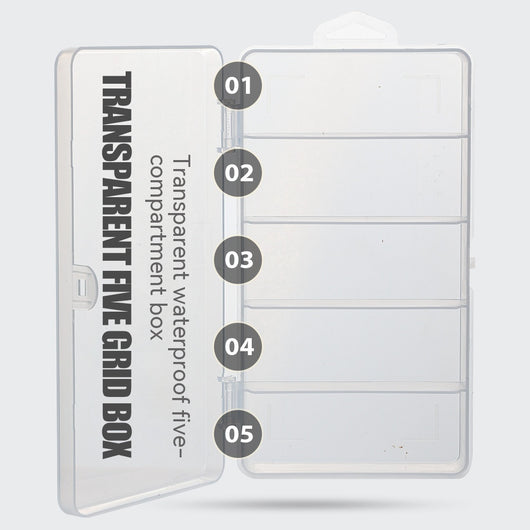 Caja Organizadora de Pesca con 5 Compartimentos Transparentes - Image 2