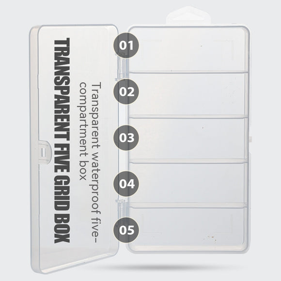 Caja Organizadora de Pesca con 5 Compartimentos Transparentes