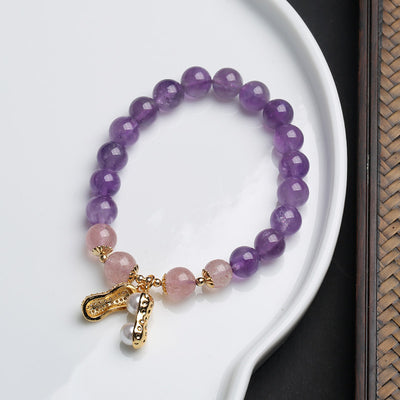 Pulsera de Cristal Amatista y Cuarzo Rosa - Corazón del Océano para Mujeres - Image 9