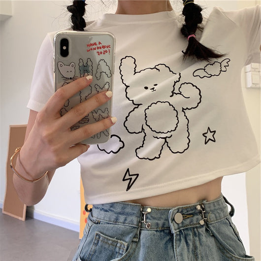 Blusa Blanca Manga Corta con Mariposas - Image 8