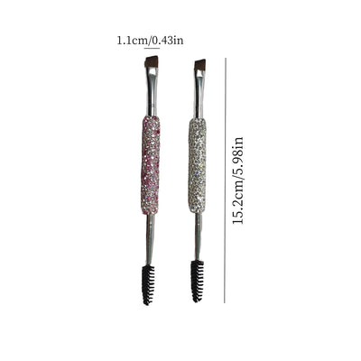 Cepillo de Cejas Dual con Incrustaciones de Diamante - Portátil y Profesional - Image 13