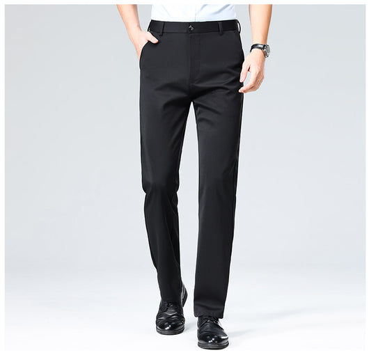 Pantalones Casuales Ejecutivos Slim Fit Ice Silk Antirruga para Hombre - Image 11