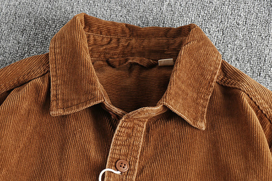 Camisa de Pana Retro de Algodón con Manga Larga para Hombre - Image 18