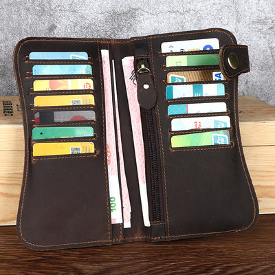Cartera de Cuero Vintage Crazy Horse para Hombre con Grabado - Image 8