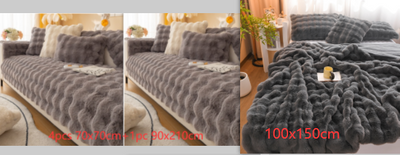 Cojín de Sofá Moderno Acolchado en Felpa de Conejo para Invierno - Image 14