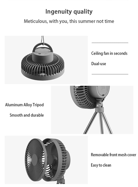 Ventilador Portátil de Camping con Trípode - Colgable para Tienda de Campaña - Image 12