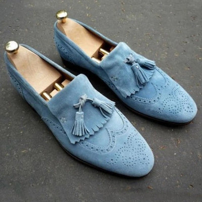 Zapatos Casuales de Ante para Hombre Talla 38-48 con Tacón Bajo y Borlas - Image 8
