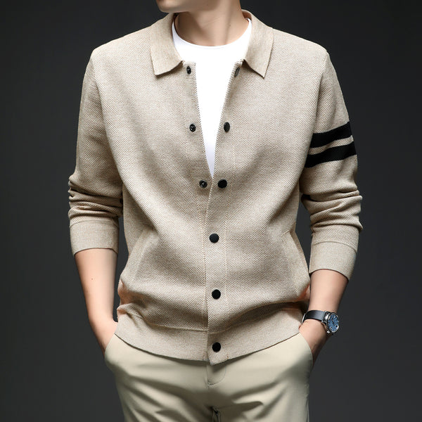Cardigan Tipo Solapa Coreano Slim Fit para Hombre