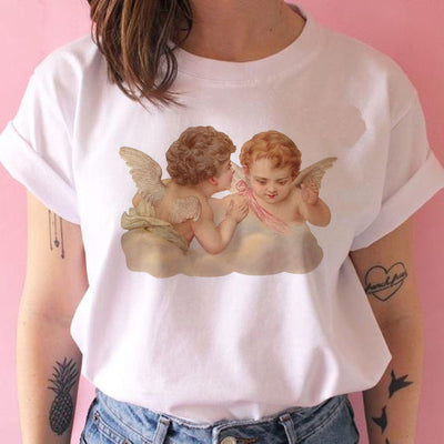 Playera Manga Corta Estampado Ángel Bebé Lindo para Mujer - Image 7