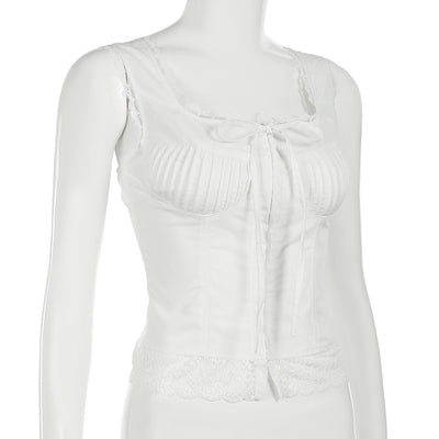 Blusa Encaje Blanca Ajustada Estilo Europeo y Americano para Niñas - Image 14