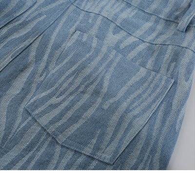 Jeans Tiro Alto Slim Fit Desteñido Tie-dye Azul Oscuro - Image 18
