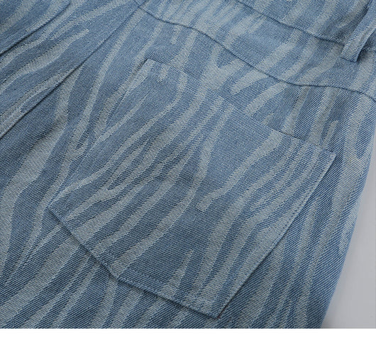 Jeans Tiro Alto Slim Fit Desteñido Tie-dye Azul Oscuro - Image 18